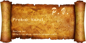 Prekop Vazul névjegykártya